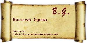 Borsova Gyoma névjegykártya